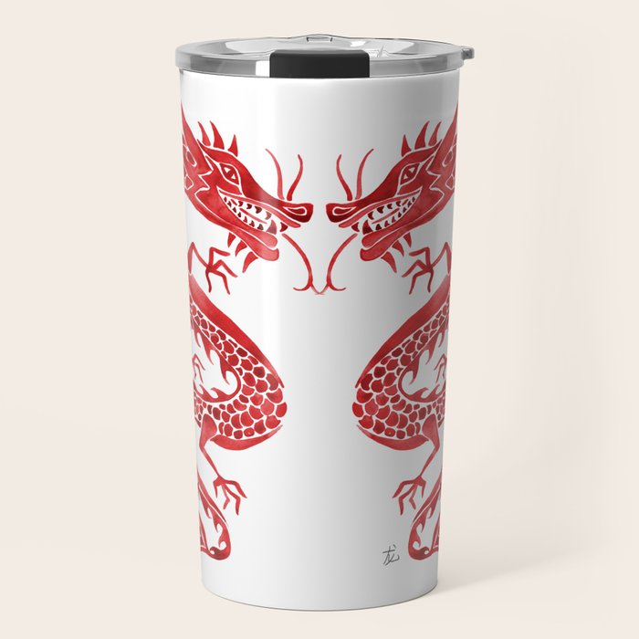 Chinese Dragon - Crimson Palette Travel Mug Gallery Image 1