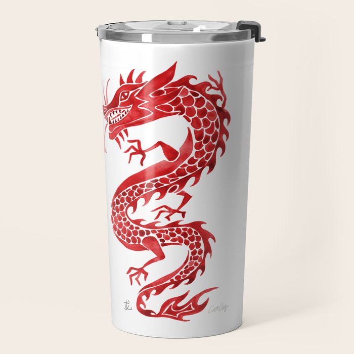 Chinese Dragon - Crimson Palette Travel Mug Gallery Image 2