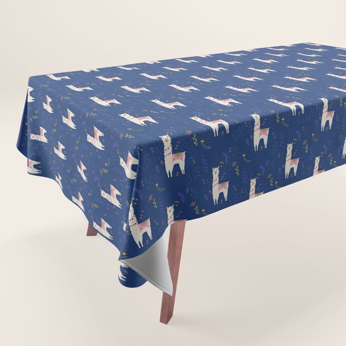 Llama on Blue Tablecloth Gallery Image 1