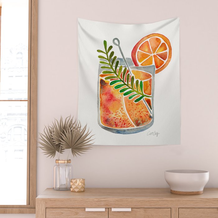 Blood Orange Tequila Sunrise Wall Tapestry Gallery Image 2