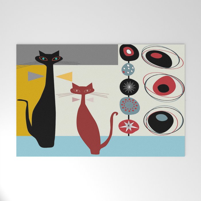 Mid-Century Modern Art Cats Welcome Mat Gallery Image 1