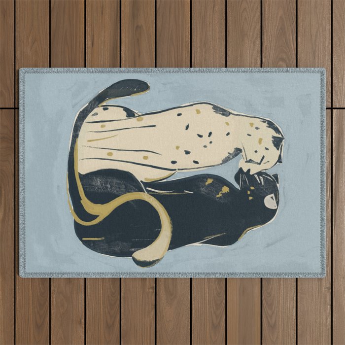 Two Cheetahs 4 Outdoor Rug Gallery Image 1