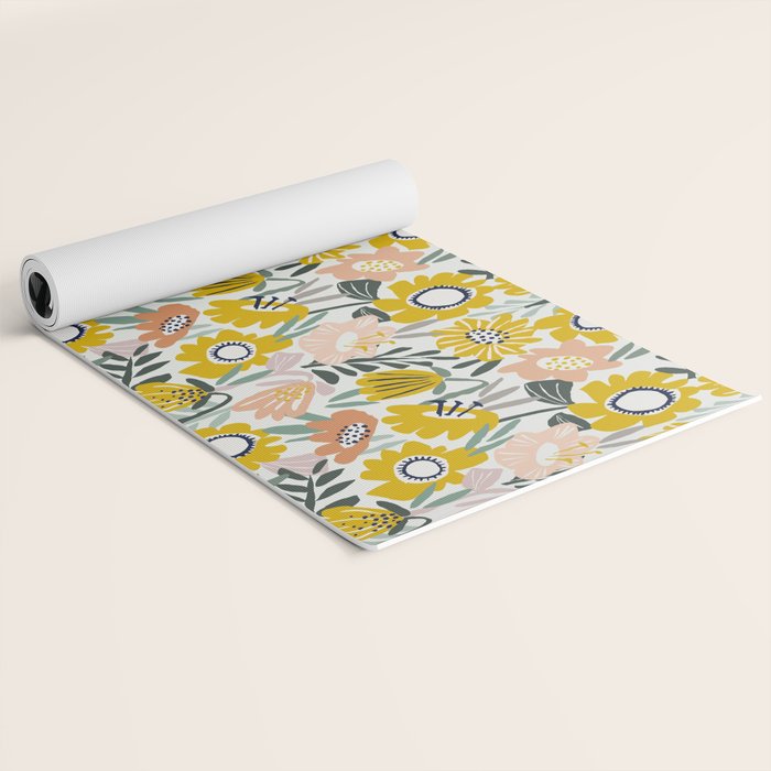 Cozy collection: mix and match happy florals Flower love 1 Yoga Mat Gallery Image 2