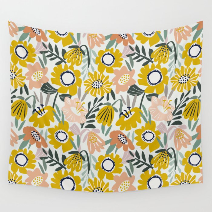 Cozy collection: mix and match happy florals Flower love 1 Wall Tapestry Gallery Image 4