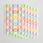 Retro Colorful Butterfly Checkered Pattern Wrapping Paper Gallery Image 3