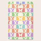 Retro Colorful Butterfly Checkered Pattern Cutting Board Gallery Image 1