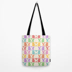 Retro Colorful Butterfly Checkered Pattern Tote Bag Gallery Image 2