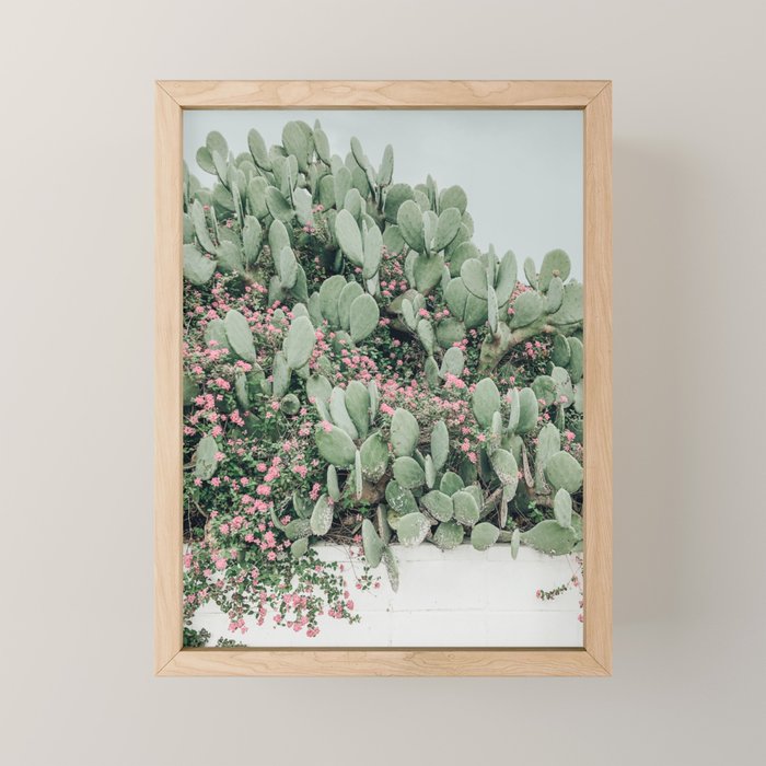 Prickly Pear Cactus and Flowers, Austin, Texas Mini Art Print Gallery Image 1