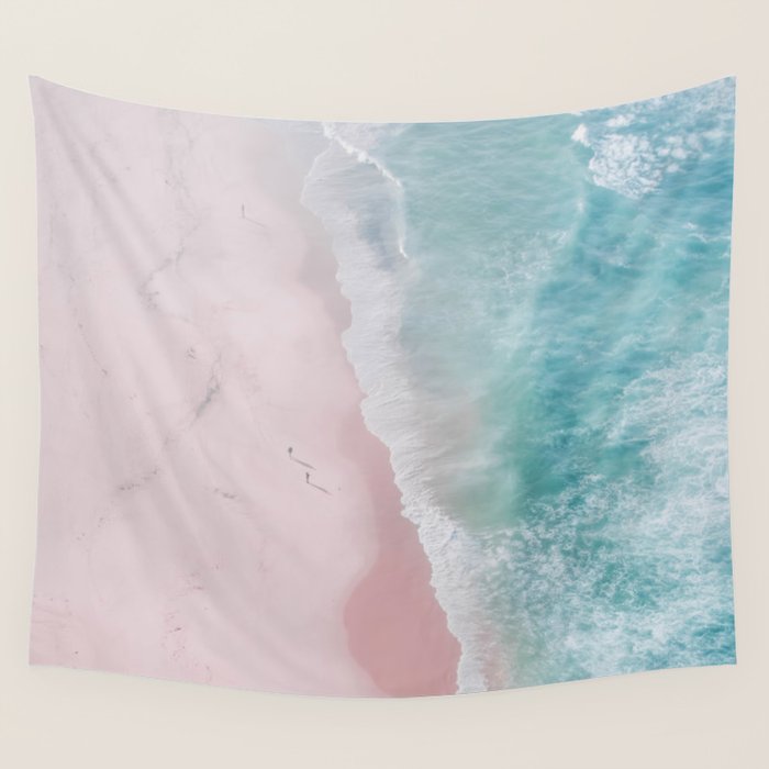Ocean Walk - Aerial Beach photography by Ingrid Beddoes Wall Tapestry Gallery Image 4