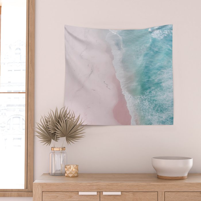 Ocean Walk - Aerial Beach photography by Ingrid Beddoes Wall Tapestry Gallery Image 2