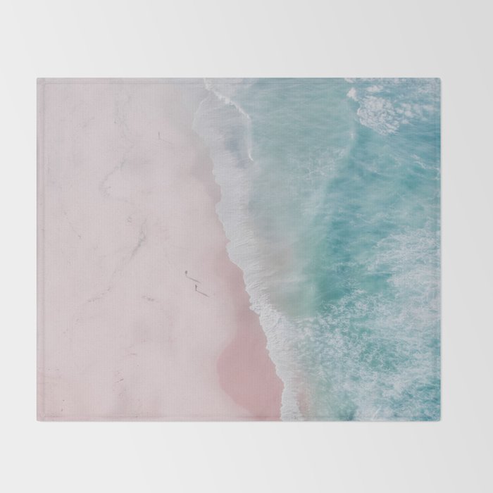 Ocean Walk - Aerial Beach photography by Ingrid Beddoes Throw Blanket Gallery Image 2