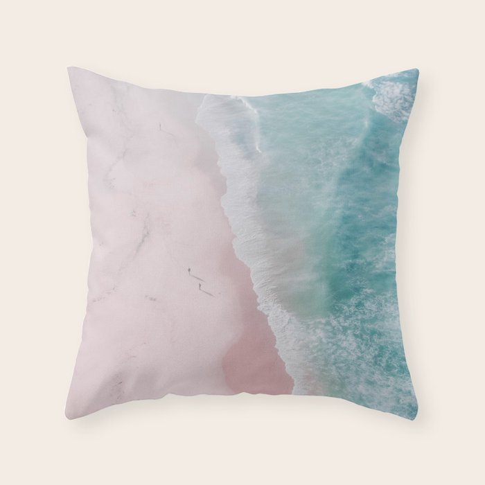 Ocean Walk - Aerial Beach photography by Ingrid Beddoes Throw Pillow Gallery Image 6