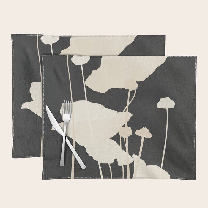 Minimal Abstract Poppy Flower 5 Placemat Gallery Image 1