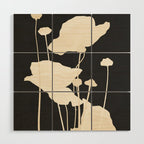 Minimal Abstract Poppy Flower 5 Wood Wall Art Gallery Image 1