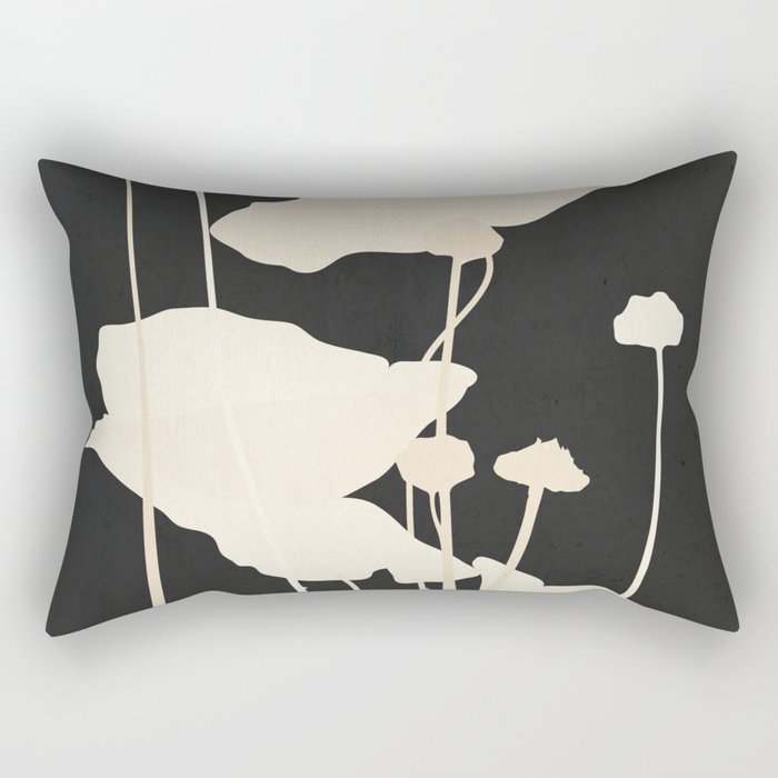 Minimal Abstract Poppy Flower 5 Rectangular Pillow Gallery Image 1