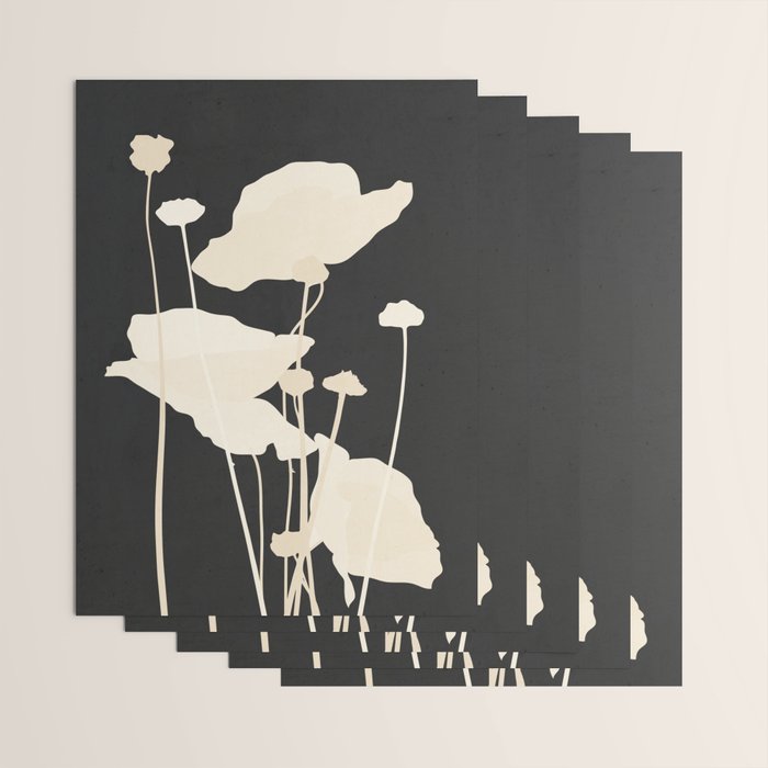 Minimal Abstract Poppy Flower 5 Wrapping Paper Gallery Image 3