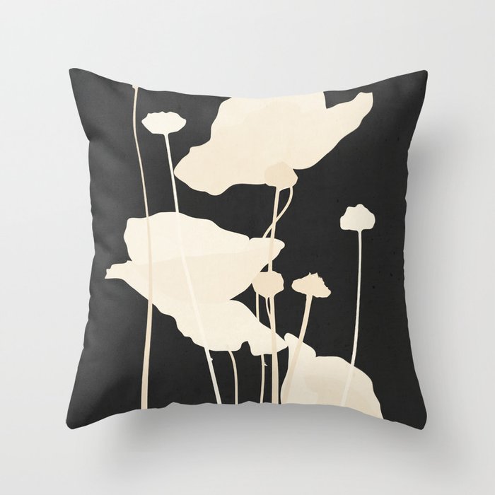Minimal Abstract Poppy Flower 5 Throw Pillow Gallery Image 6