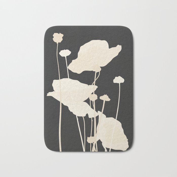 Minimal Abstract Poppy Flower 5 Bath Mat Gallery Image 1