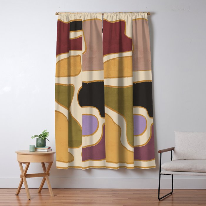 Modern Abstract Minimal Shapes 123 Window Curtain Gallery Image 5