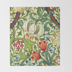 William Morris Garden Lily Floral Print Throw Blanket Gallery Image 2