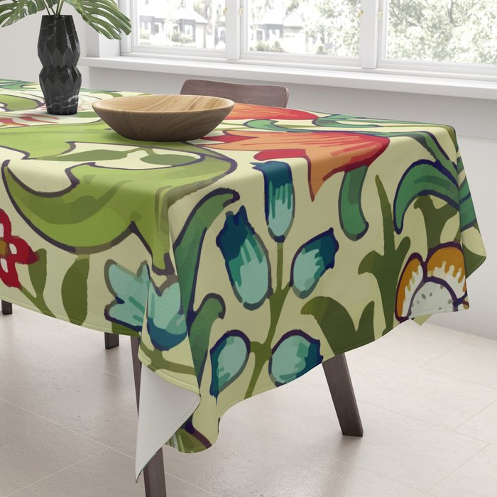 William Morris Garden Lily Floral Print Tablecloth Gallery Image 3