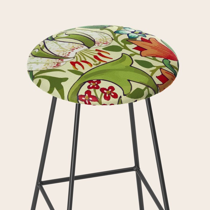 William Morris Garden Lily Floral Print Stool Gallery Image 2
