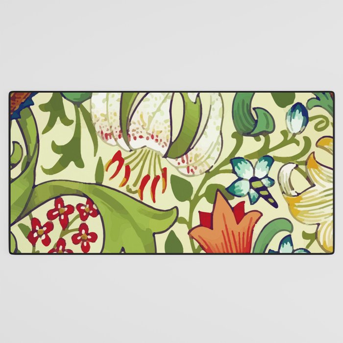 William Morris Garden Lily Floral Print Desk Mat Gallery Image 3