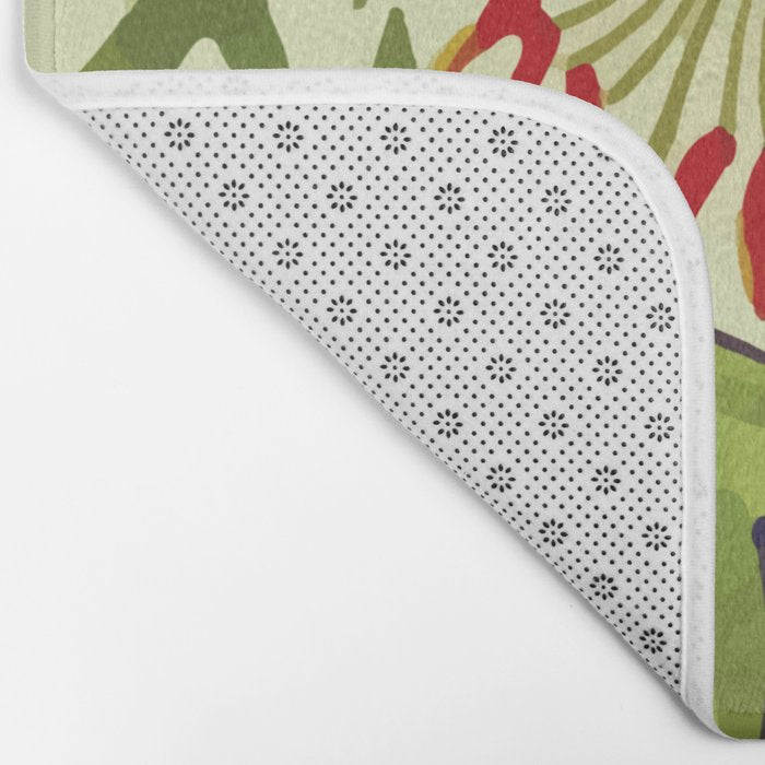 William Morris Garden Lily Floral Print Bath Mat Gallery Image 2