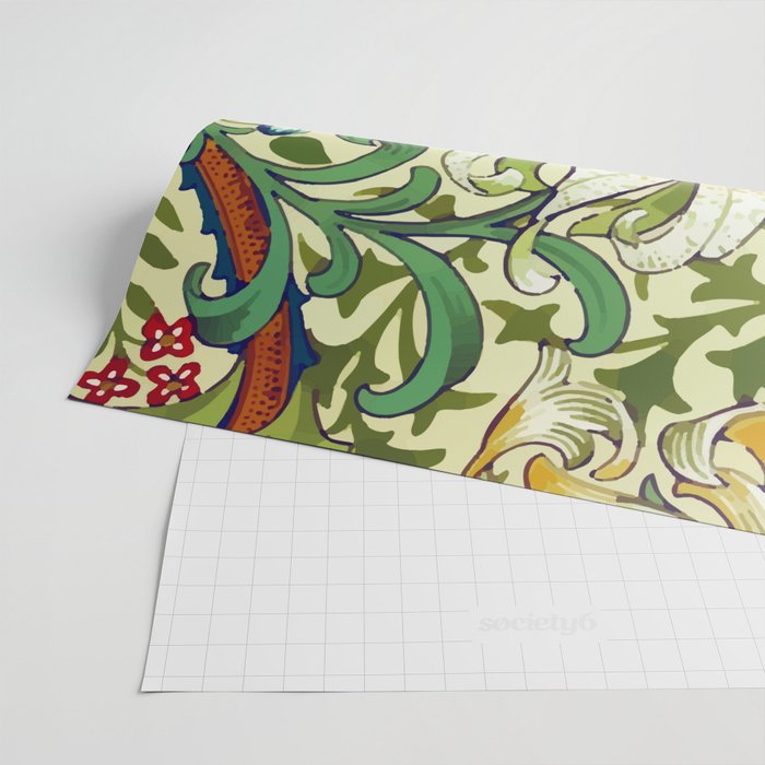 William Morris Garden Lily Floral Print Wrapping Paper Gallery Image 2