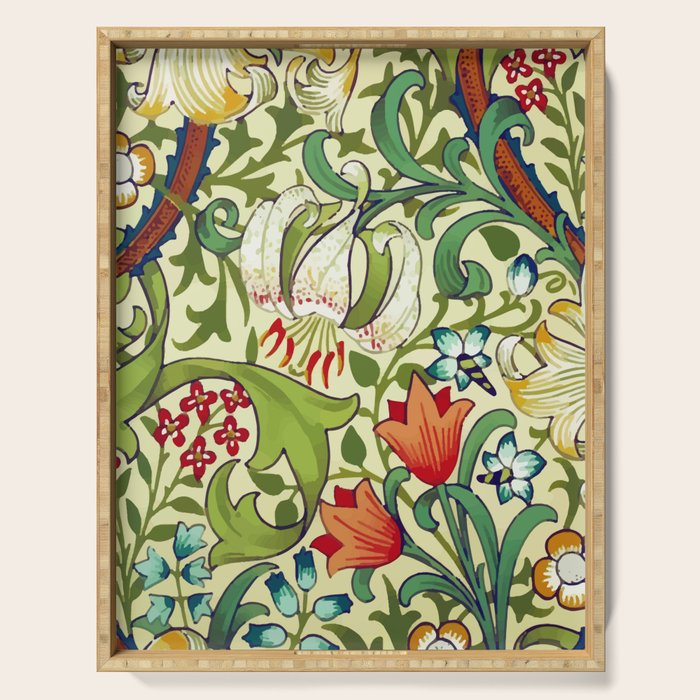 William Morris Garden Lily Floral Print Serving Tray Gallery Image 1