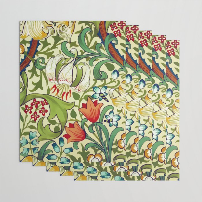 William Morris Garden Lily Floral Print Wrapping Paper Gallery Image 3