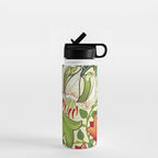 William Morris Garden Lily Floral Print Water Bottle Gallery Image 1