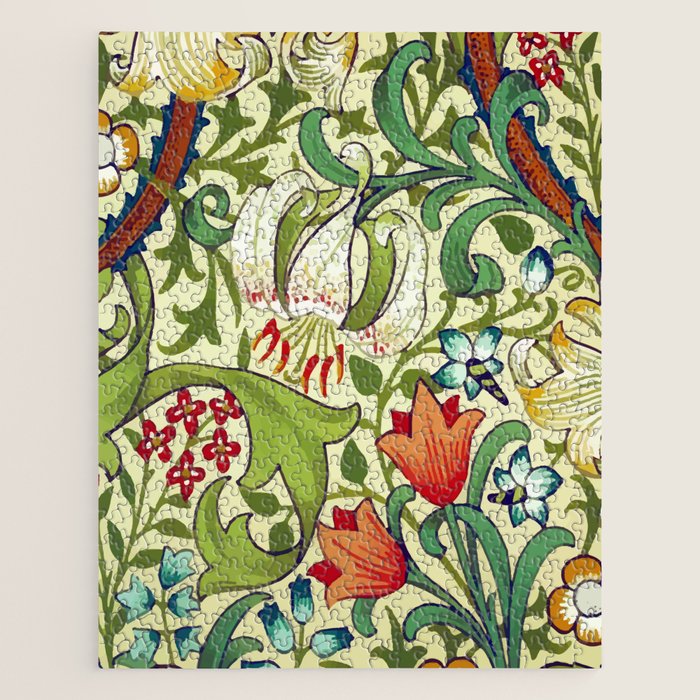 William Morris Garden Lily Floral Print Jigsaw Puzzle Gallery Image 1