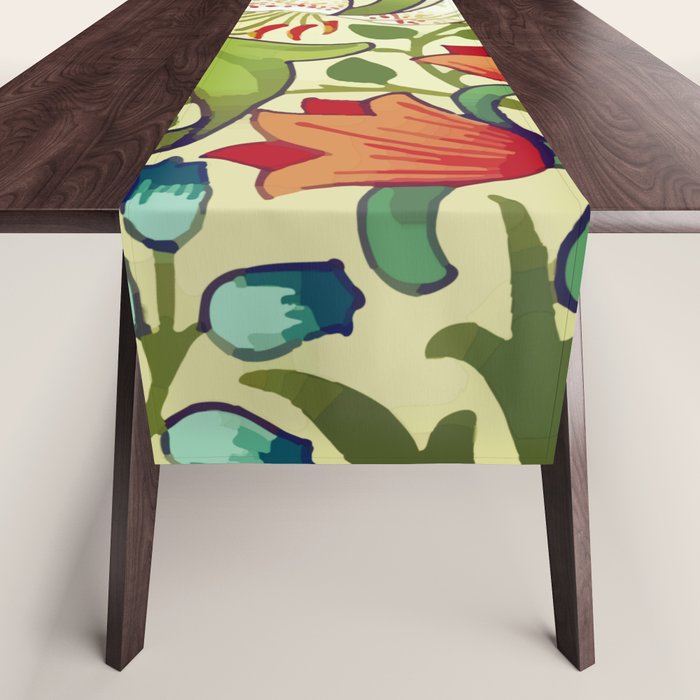 William Morris Garden Lily Floral Print Table Runner Gallery Image 1