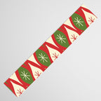 Retro Christmas Ornaments Pattern Red Cream Green Table Runner Gallery Image 3