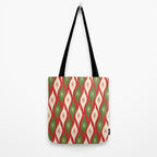 Retro Christmas Ornaments Pattern Red Cream Green Tote Bag Gallery Image 2