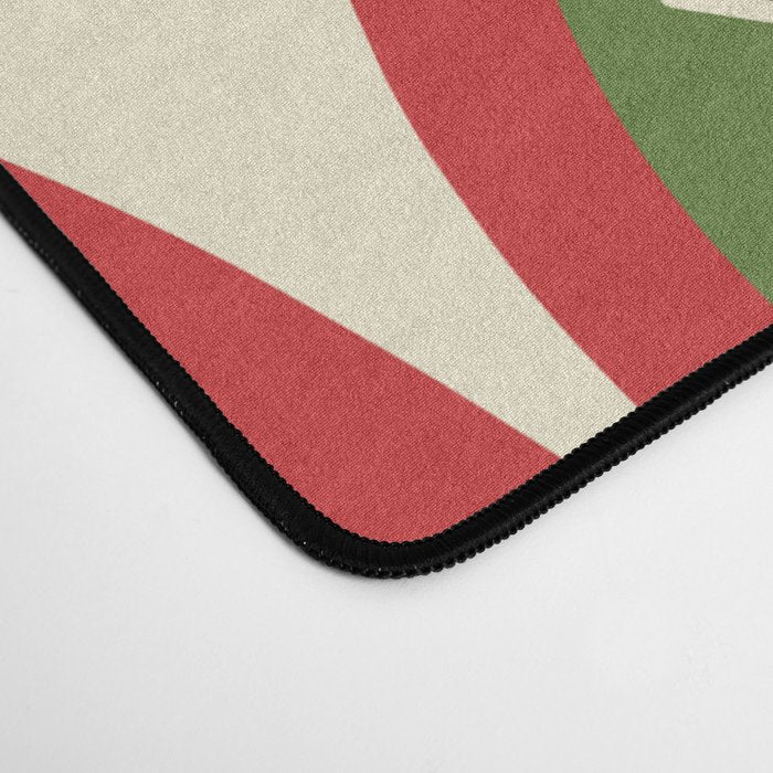 Retro Christmas Ornaments Pattern Red Cream Green Desk Mat Gallery Image 4