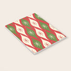 Retro Christmas Ornaments Pattern Red Cream Green Notebook Gallery Image 3