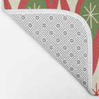 Retro Christmas Ornaments Pattern Red Cream Green Bath Mat Gallery Image 2