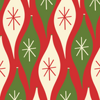 Retro Christmas Ornaments Pattern Red Cream Green Coffee Mug Gallery Image 2
