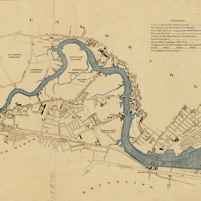 Vintage Map of The Charles River (1894) Coffee Mug Gallery Image 2