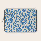 Abstract blue nature flower art pattern Laptop Sleeve Gallery Image 1