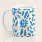 Abstract blue nature flower art pattern Coffee Mug Gallery Image 3