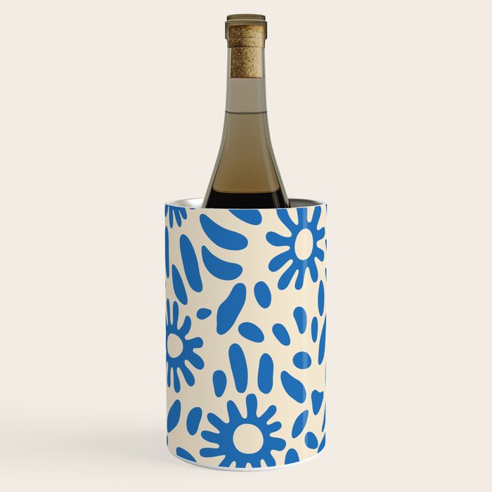 Abstract blue nature flower art pattern Wine Chiller Gallery Image 3