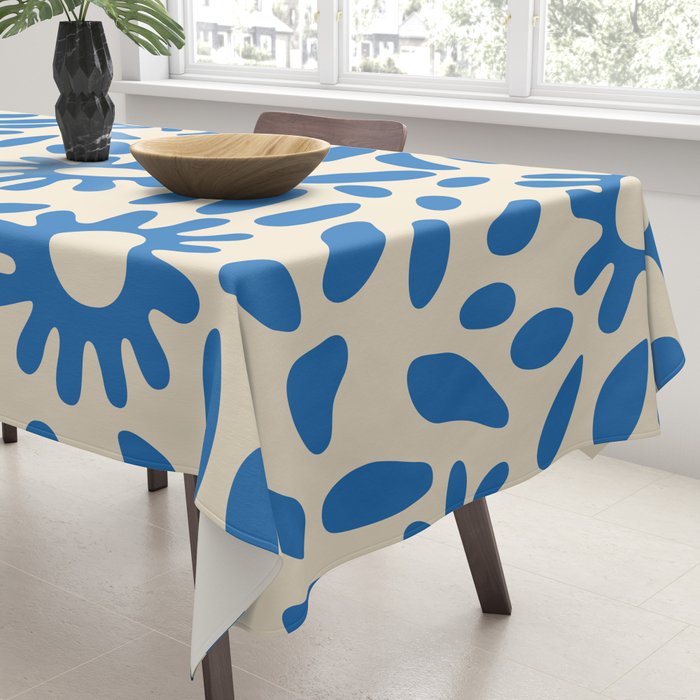 Abstract blue nature flower art pattern Tablecloth Gallery Image 3