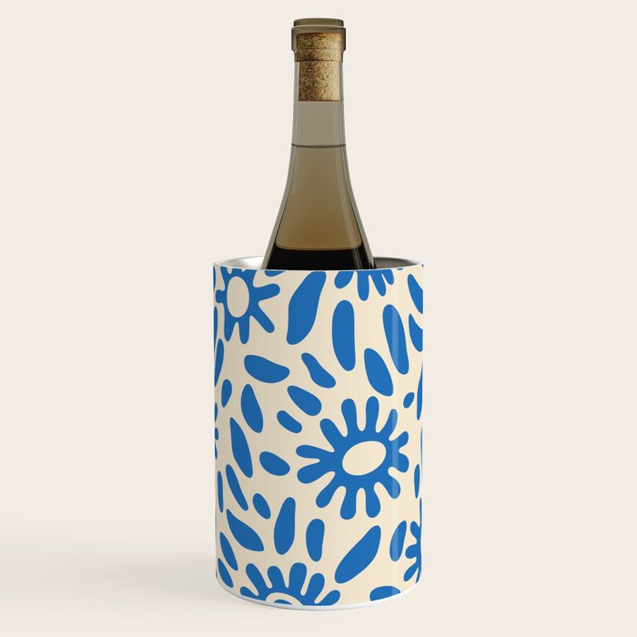 Abstract blue nature flower art pattern Wine Chiller Gallery Image 1