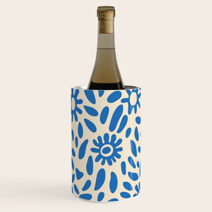 Abstract blue nature flower art pattern Wine Chiller Gallery Image 2