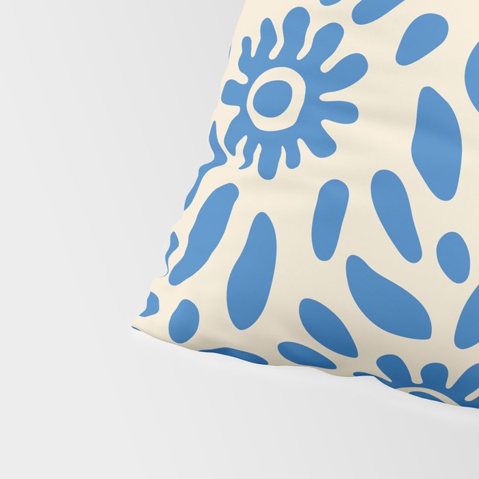 Abstract blue nature flower art pattern Pillow Sham Gallery Image 4