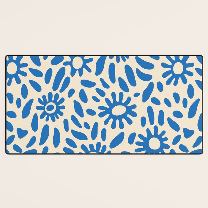 Abstract blue nature flower art pattern Desk Mat Gallery Image 3
