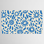Abstract blue nature flower art pattern Tablecloth Gallery Image 2